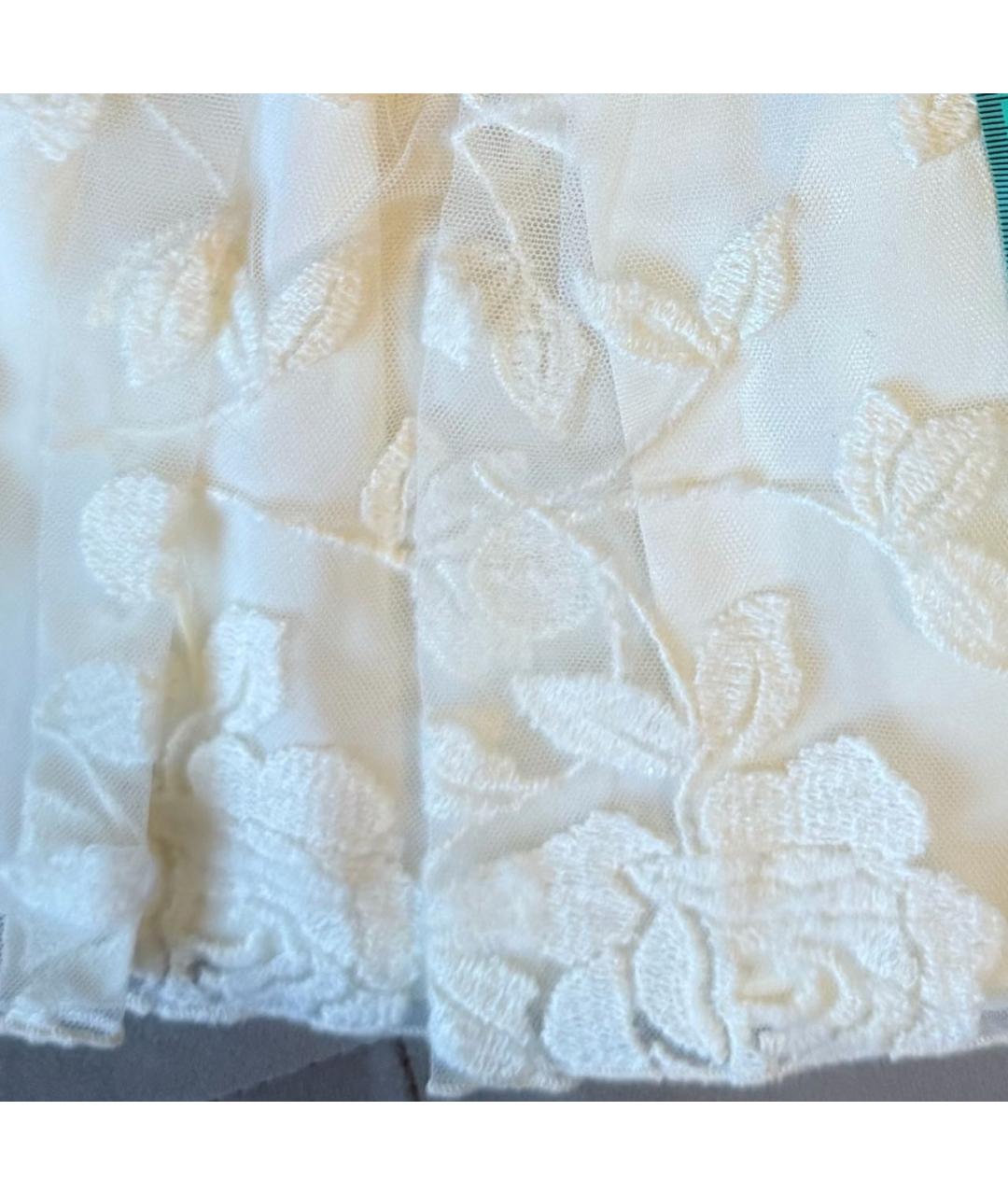 MISS BLUMARINE Белая хлопковая юбка, фото 4