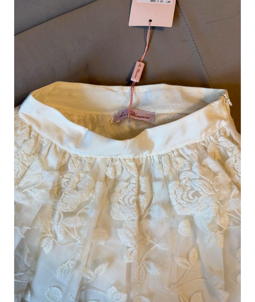 MISS BLUMARINE Белая хлопковая юбка, фото 3