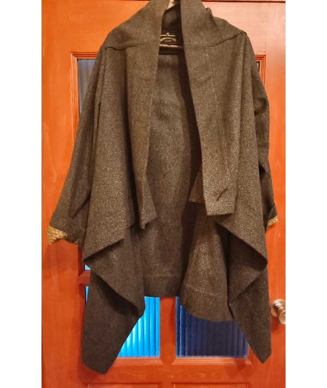 VIVIENNE WESTWOOD Серое шерстяное пальто, фото 9