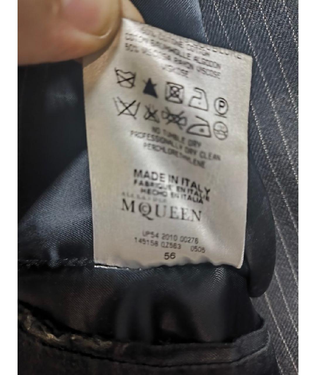 ALEXANDER MCQUEEN Антрацитовый классический костюм, фото 3