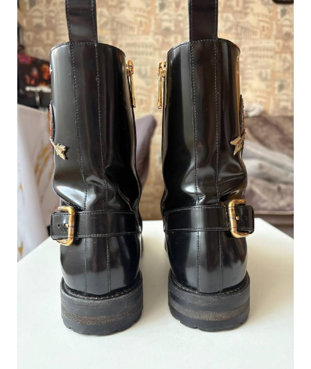 DOLCE&GABBANA Черные ботинки из лакированной кожи, фото 4