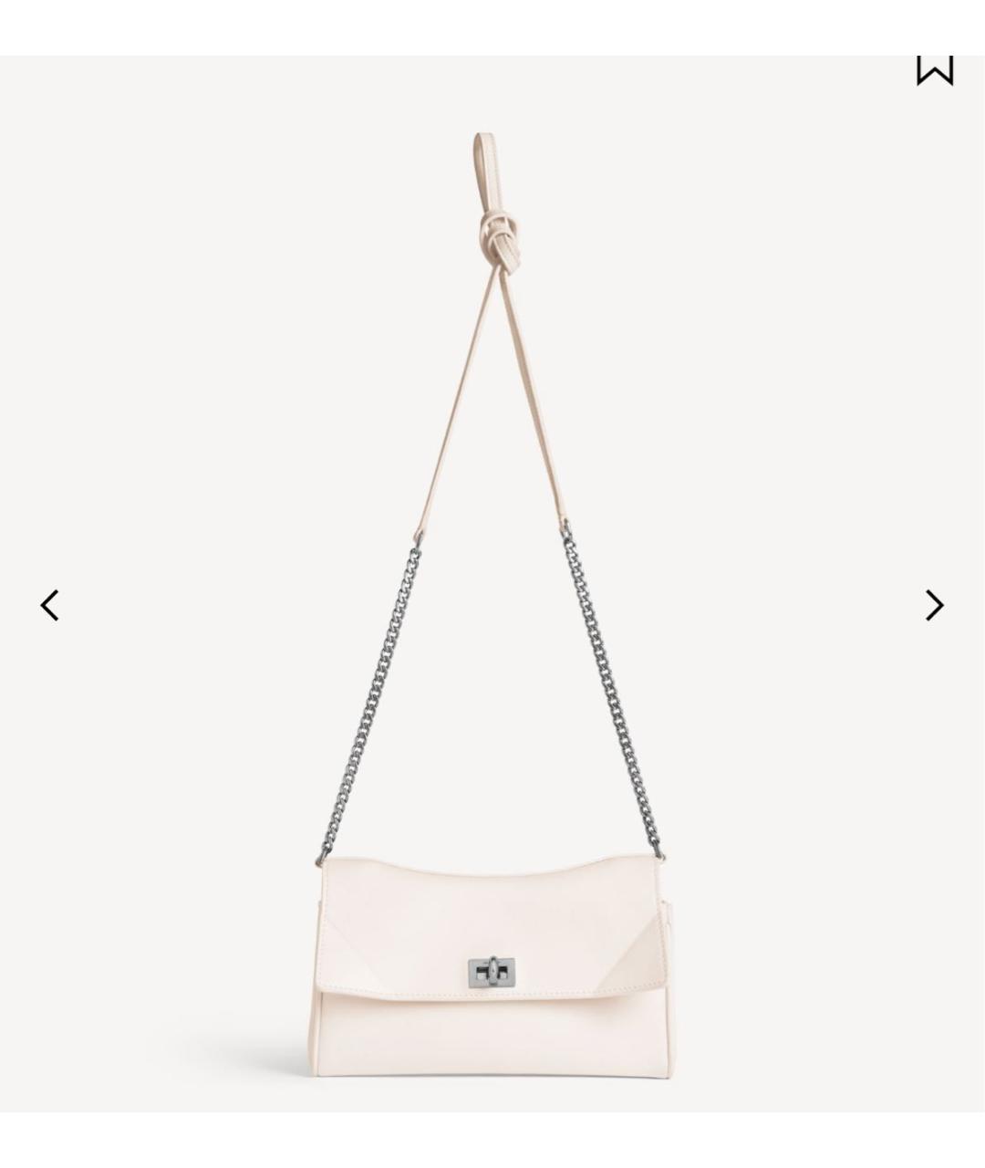 BALENCIAGA Белая кожаная сумка через плечо, фото 4