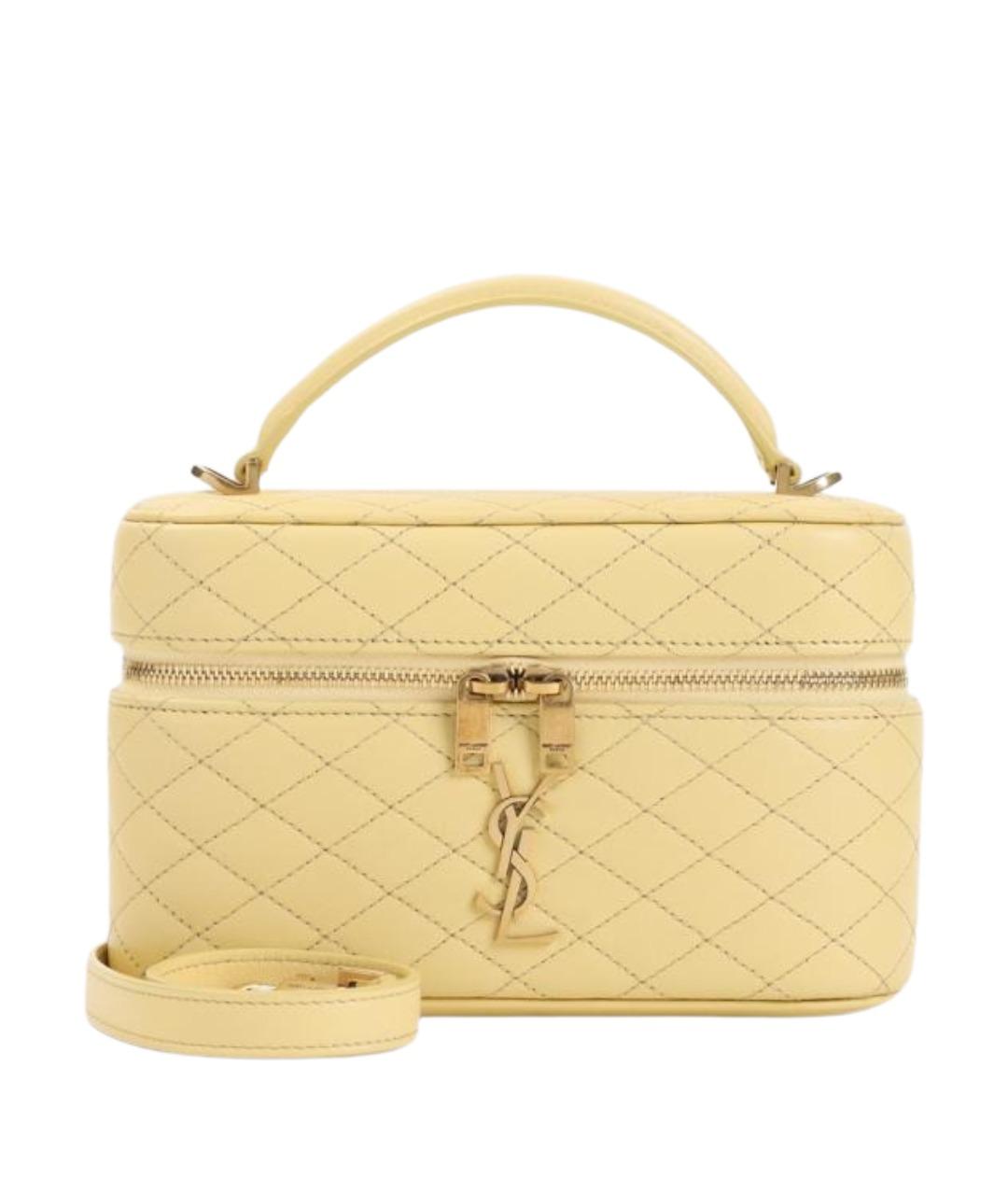 SAINT LAURENT Желтая кожаная сумка через плечо, фото 1