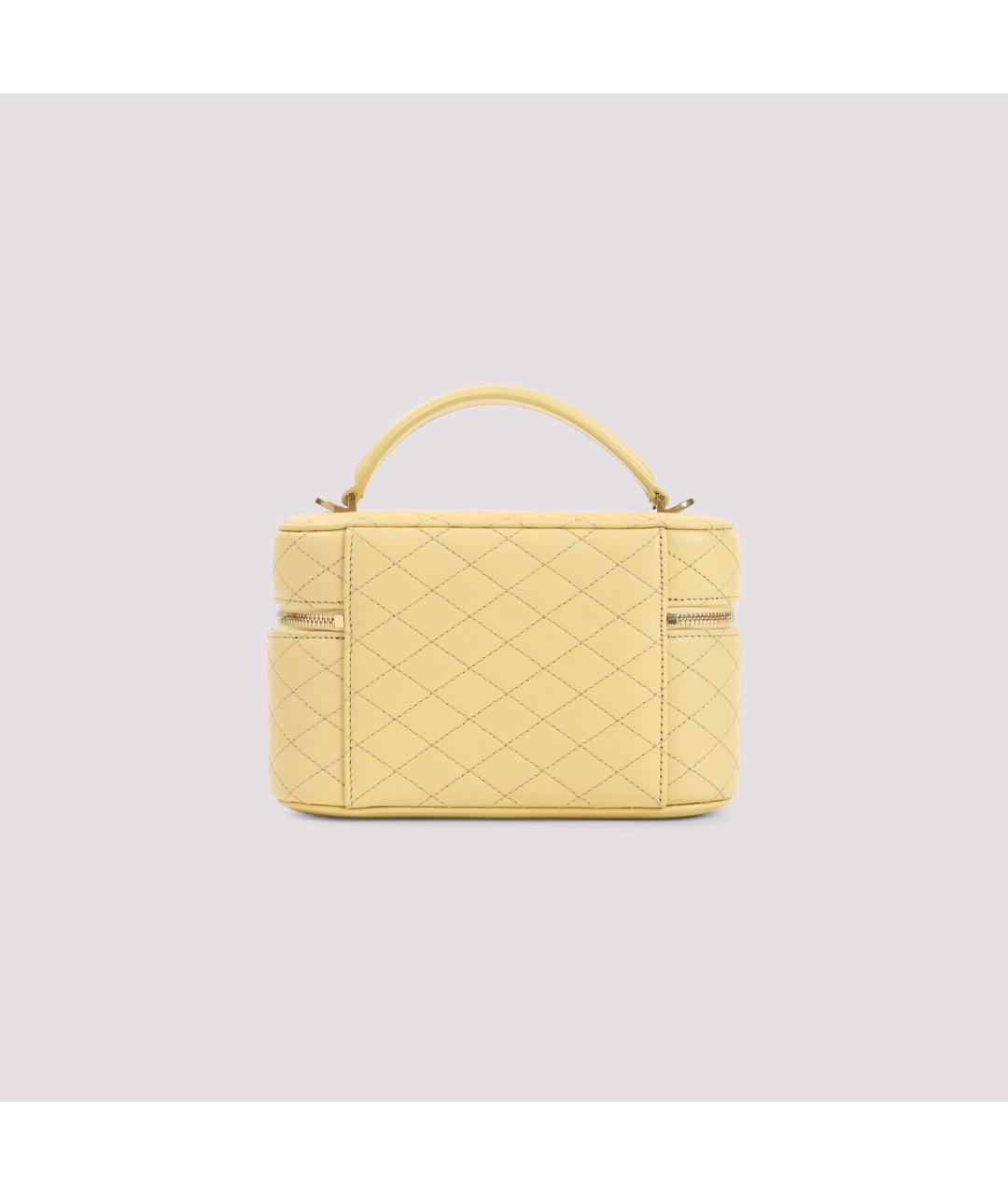 SAINT LAURENT Желтая кожаная сумка через плечо, фото 2