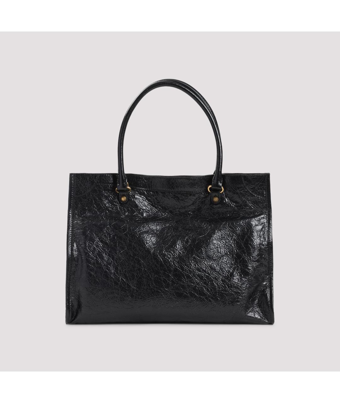 BALENCIAGA Черная кожаная сумка тоут, фото 2