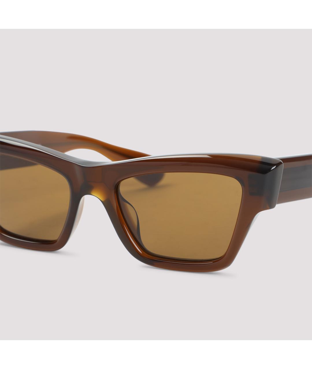 JIL SANDER Коричневые пластиковые солнцезащитные очки, фото 3