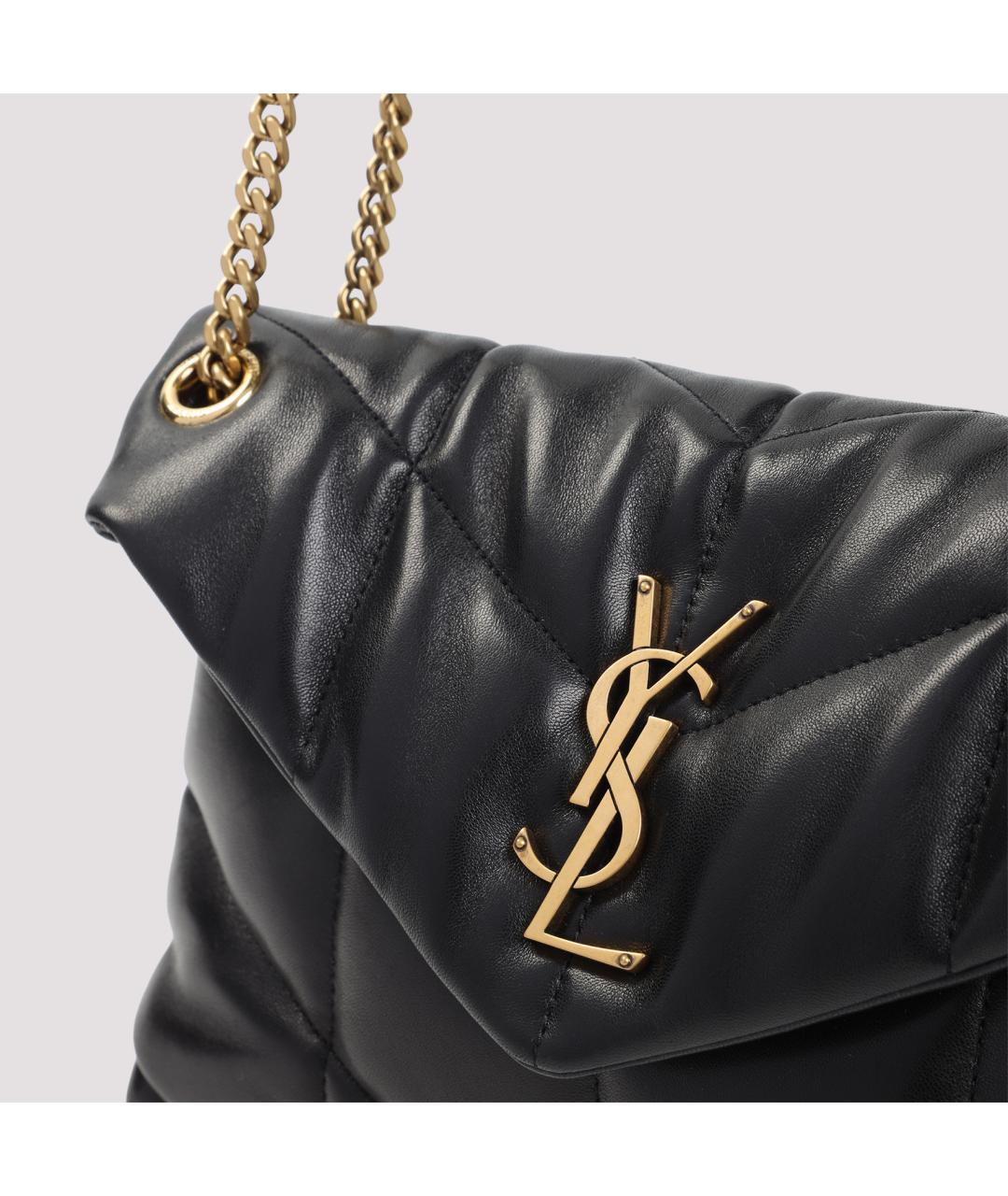 SAINT LAURENT Черная кожаная сумка через плечо, фото 3