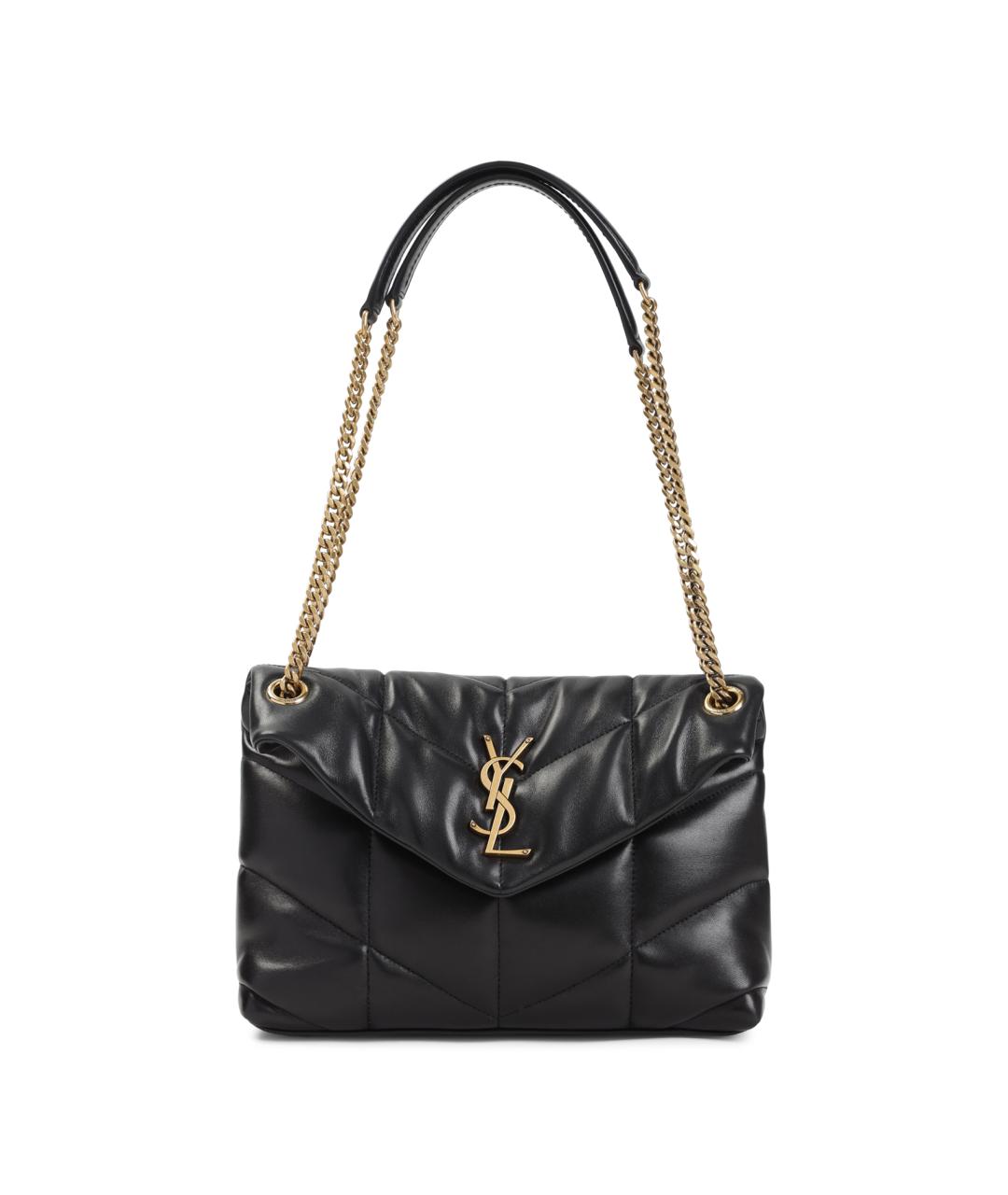 SAINT LAURENT Черная кожаная сумка через плечо, фото 1