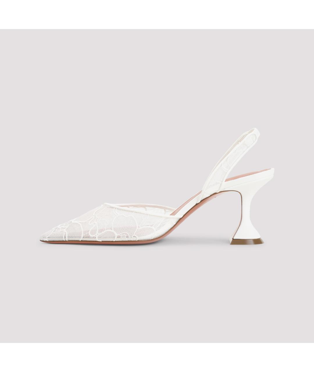 Amina Muaddi Белые текстильные туфли, фото 2