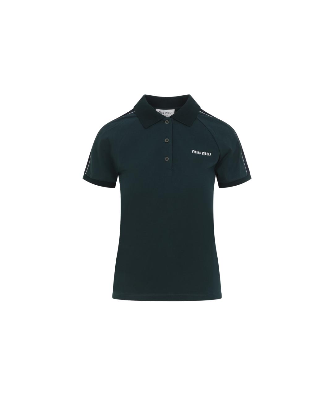 MIU MIU Синяя хлопковая футболка, фото 1