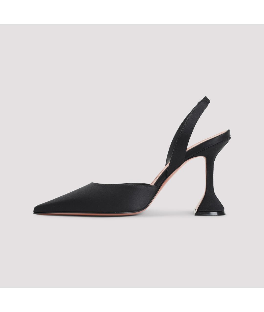 Amina Muaddi Черные текстильные туфли, фото 2