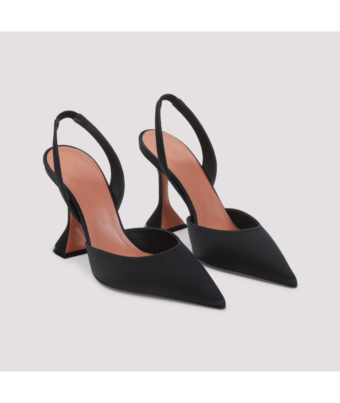 Amina Muaddi Черные текстильные туфли, фото 3