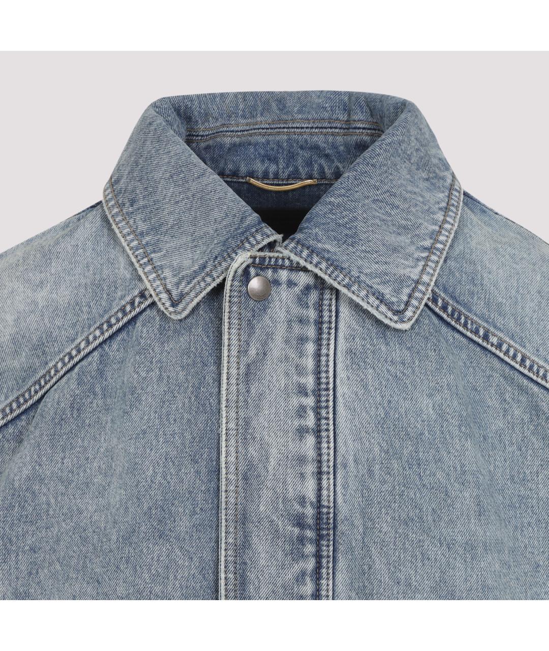 SAINT LAURENT Голубая хлопковая куртка, фото 4