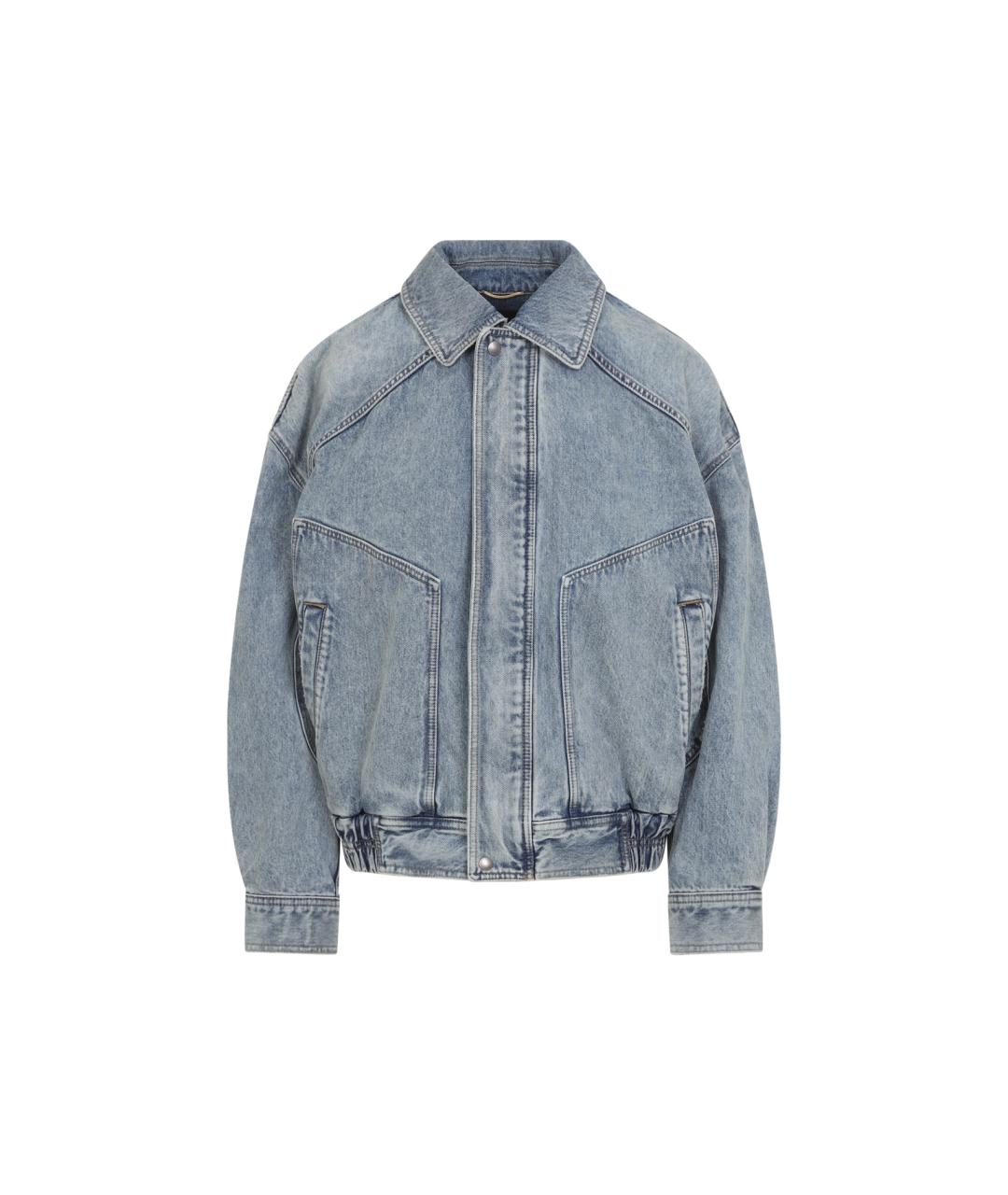 SAINT LAURENT Голубая хлопковая куртка, фото 1