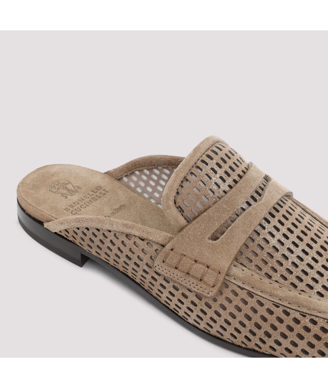 BRUNELLO CUCINELLI Бежевые замшевые мюли, фото 4