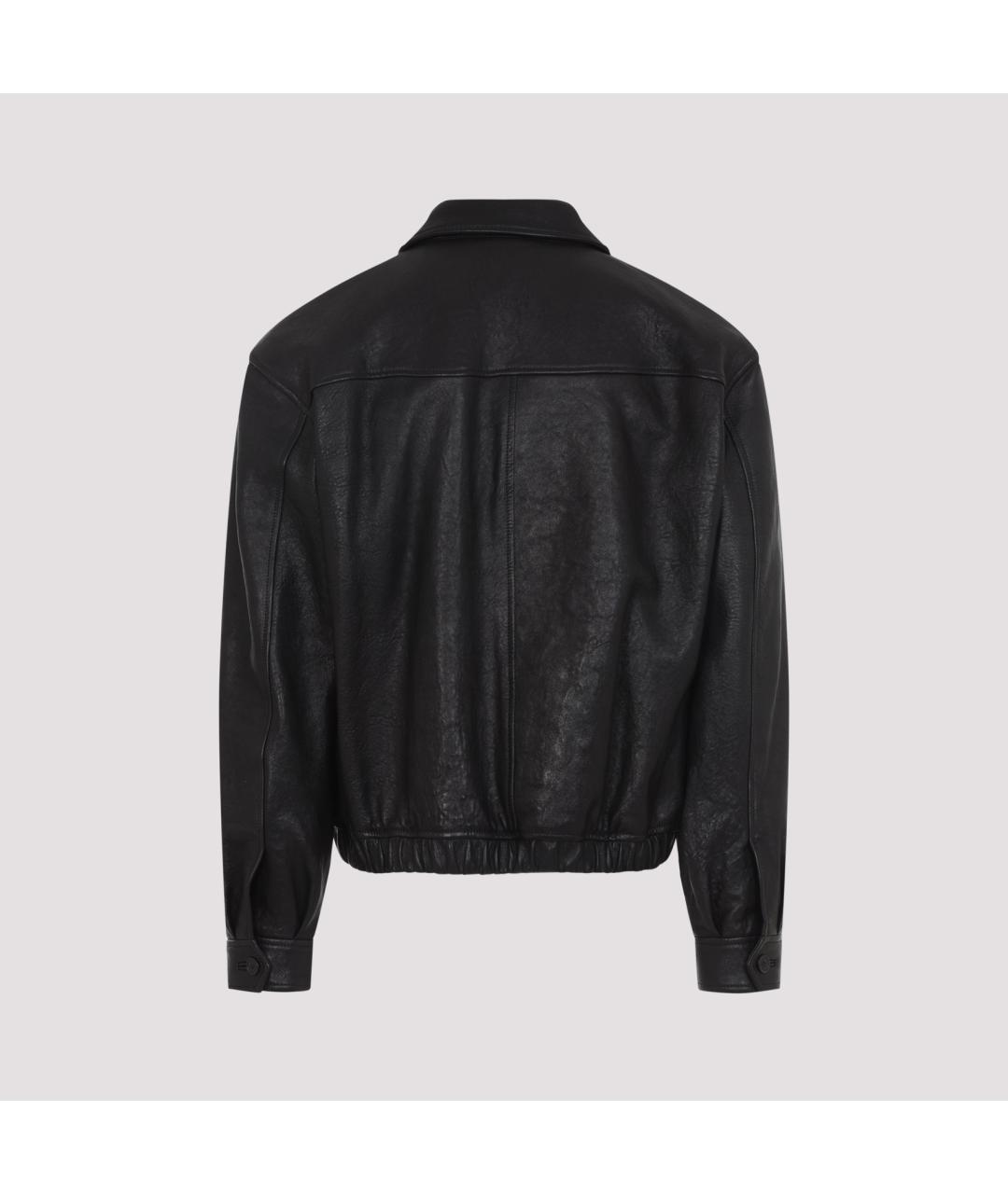 SAINT LAURENT Черная кожаная куртка, фото 2