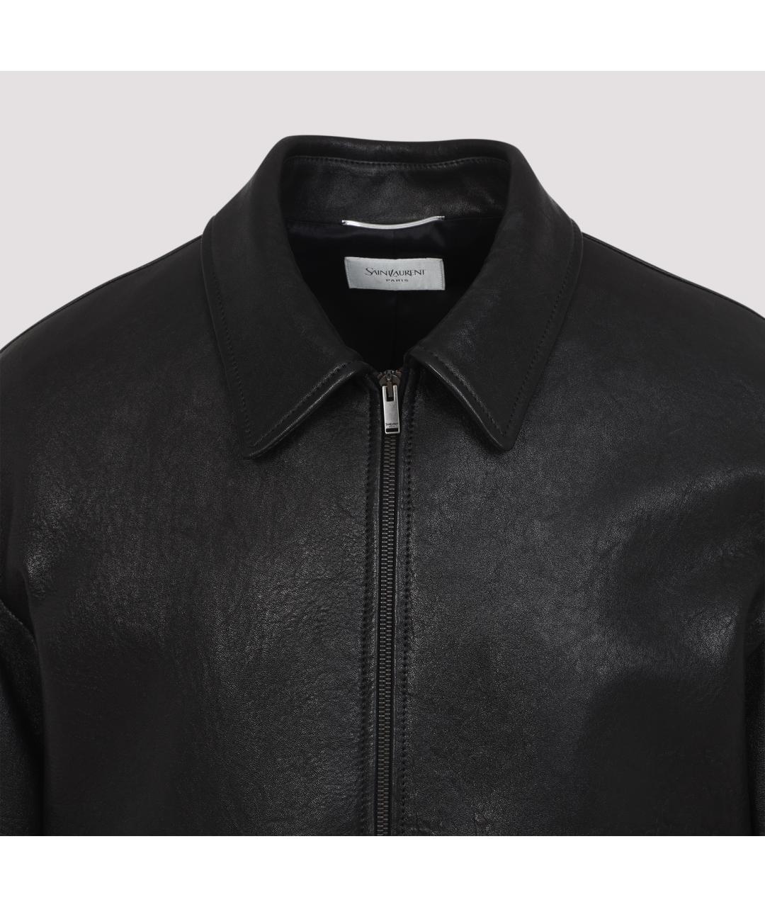 SAINT LAURENT Черная кожаная куртка, фото 4