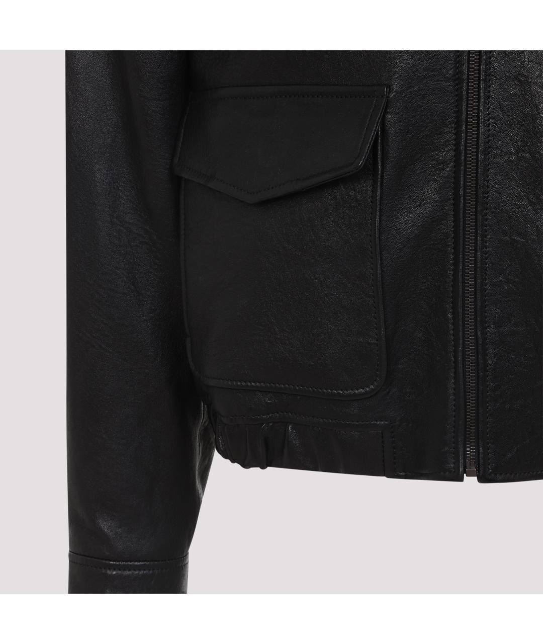 SAINT LAURENT Черная кожаная куртка, фото 3