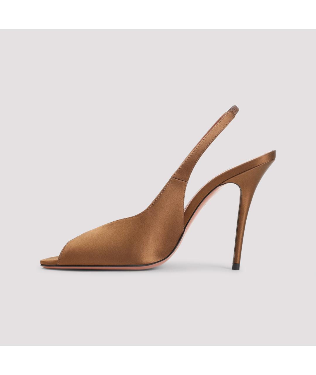 Amina Muaddi Коричневые текстильные туфли, фото 2