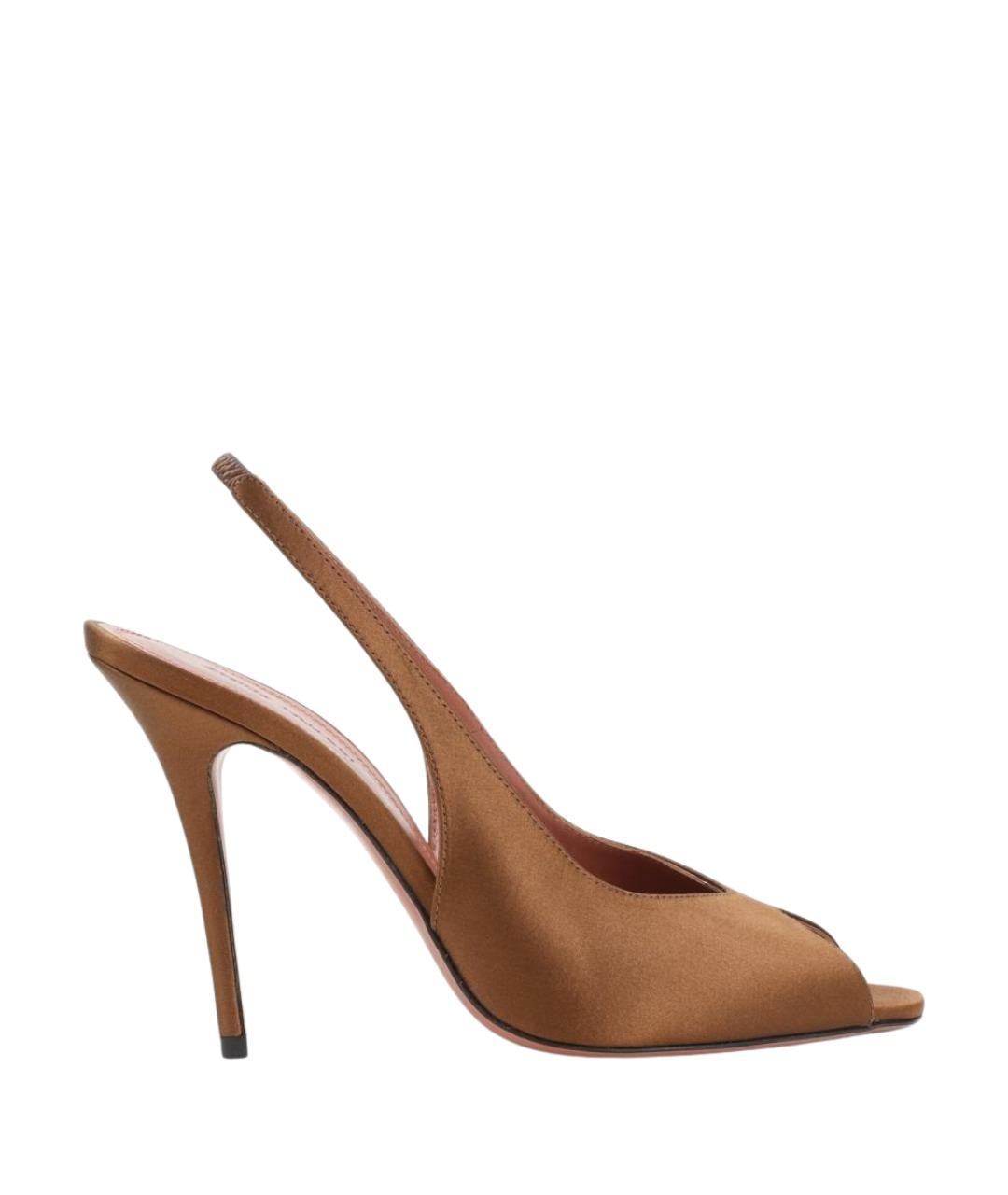 Amina Muaddi Коричневые текстильные туфли, фото 1