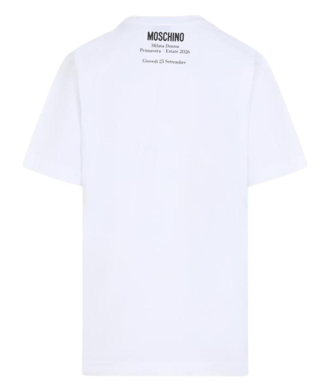 MOSCHINO Белая хлопковая футболка, фото 2