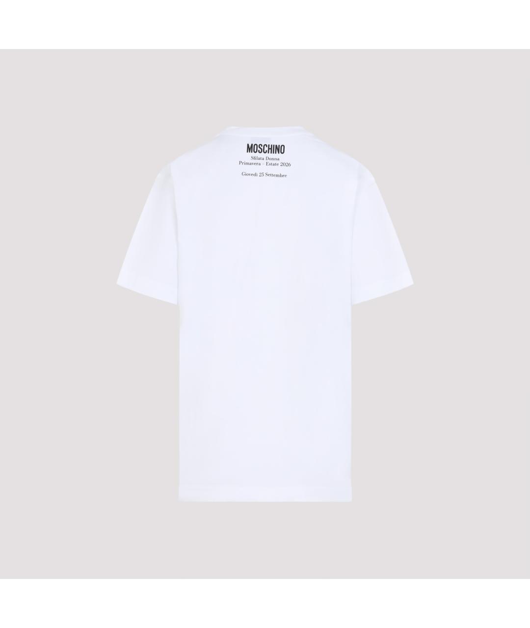 MOSCHINO Белая хлопковая футболка, фото 2