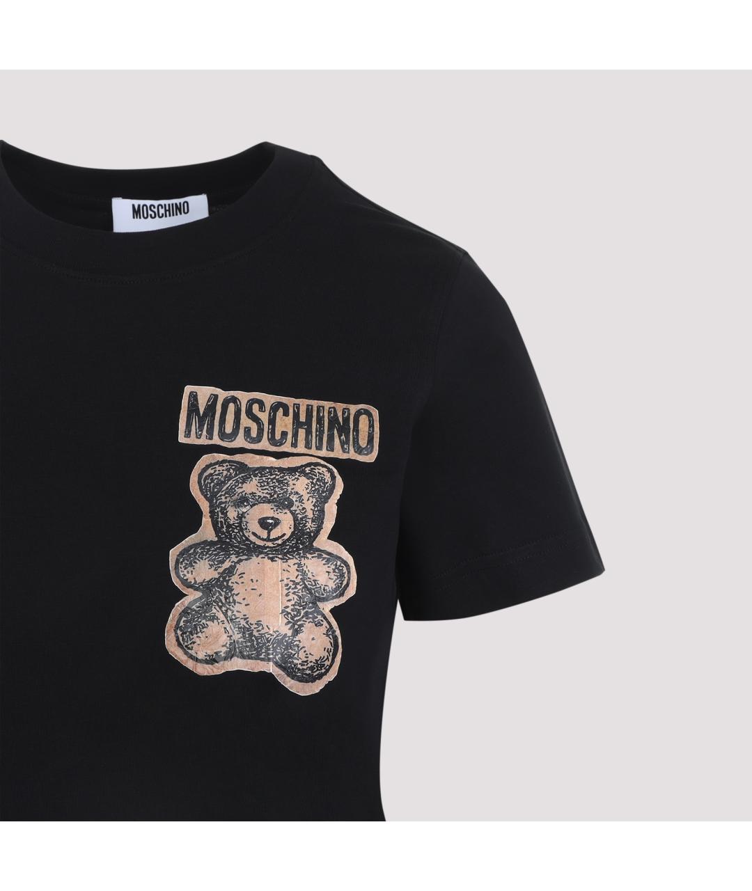 MOSCHINO Черная хлопковая футболка, фото 3