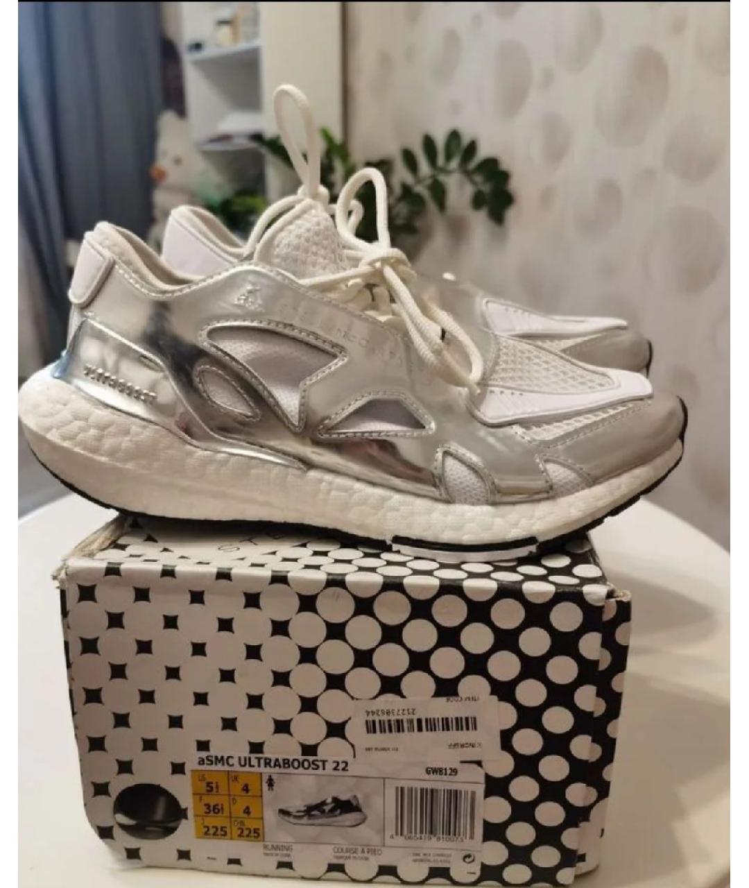 ADIDAS BY STELLA MCCARTNEY Серебряные текстильные кроссовки, фото 3