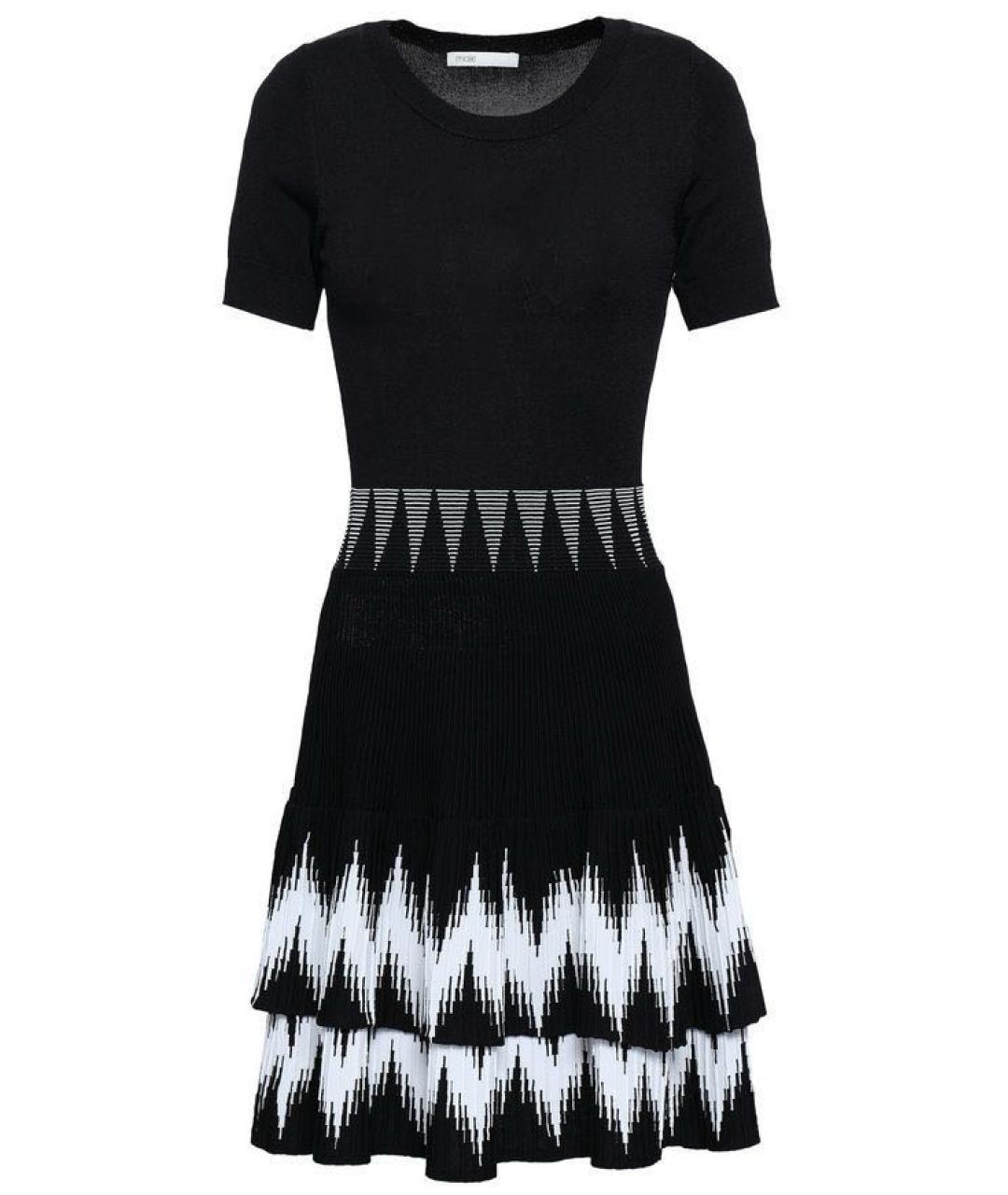 MAJE Черное вискозное повседневное платье, фото 9