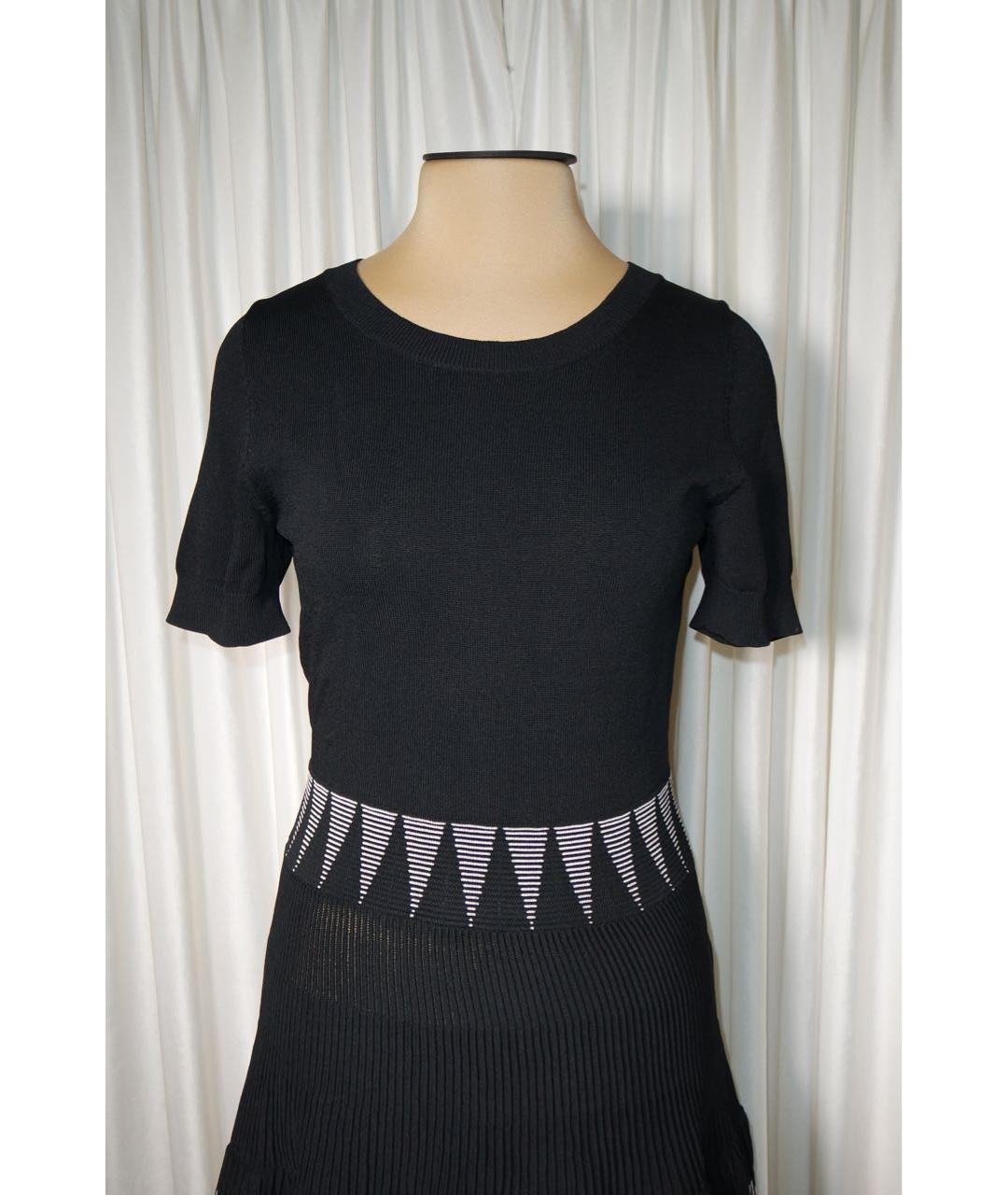 MAJE Черное вискозное повседневное платье, фото 7