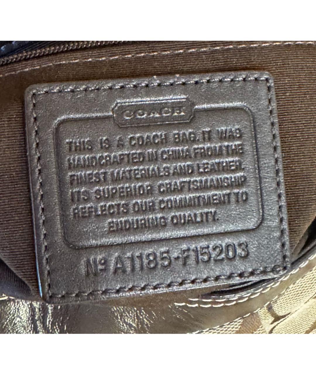 COACH Коричневая тканевая сумка через плечо, фото 6
