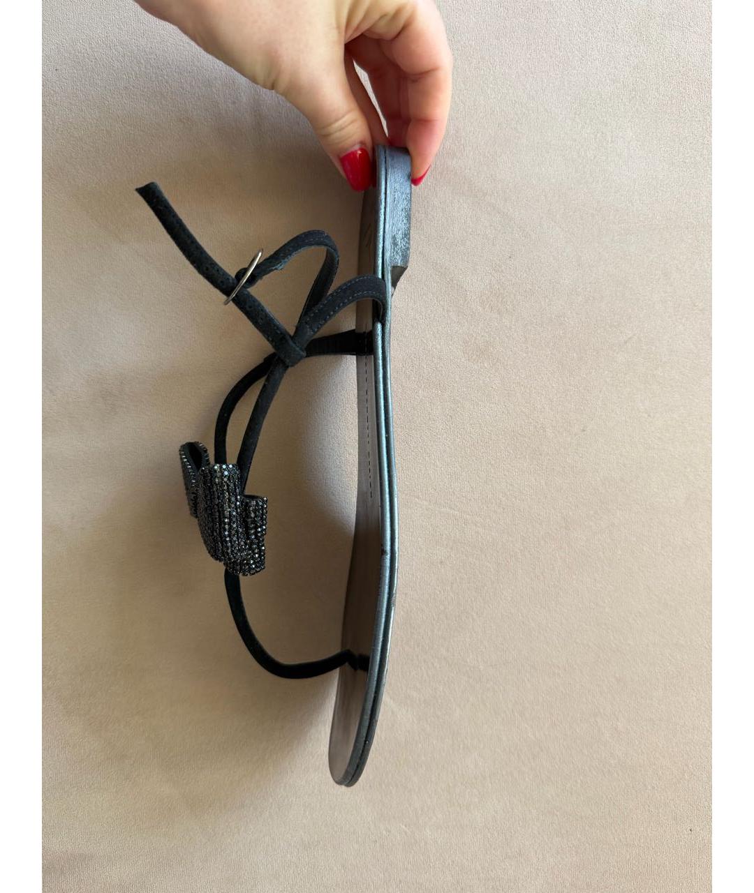 GIUSEPPE ZANOTTI DESIGN Черные замшевые сандалии, фото 7