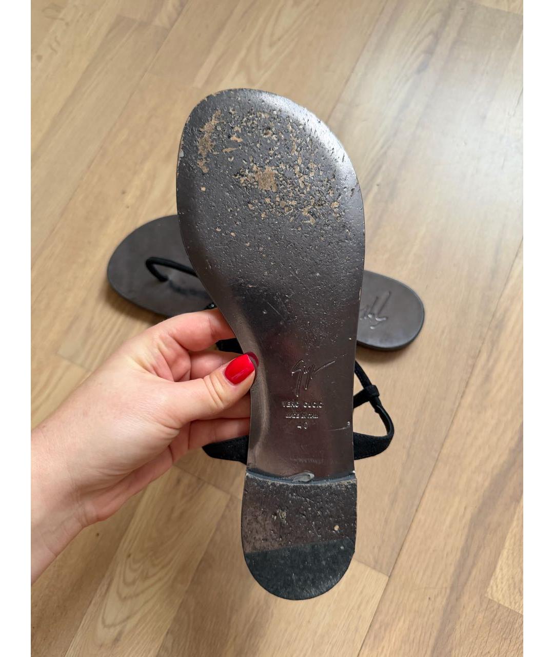 GIUSEPPE ZANOTTI DESIGN Черные замшевые сандалии, фото 6