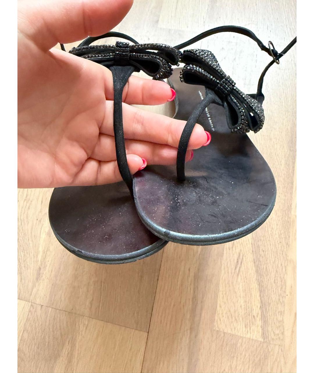 GIUSEPPE ZANOTTI DESIGN Черные замшевые сандалии, фото 4