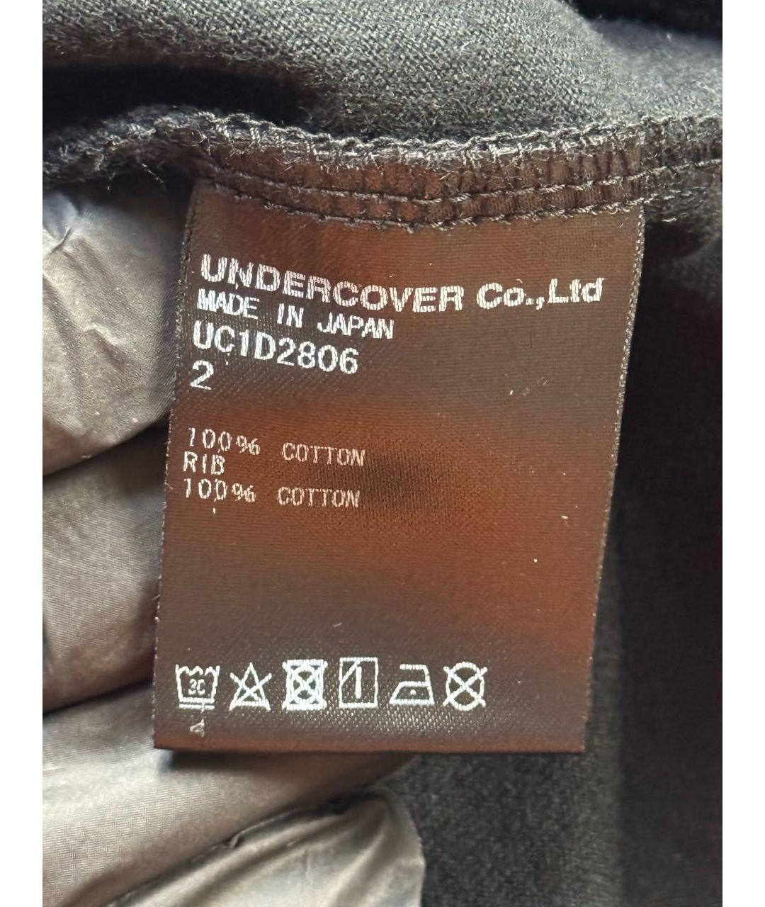 UNDERCOVER Черная хлопковая футболка, фото 7