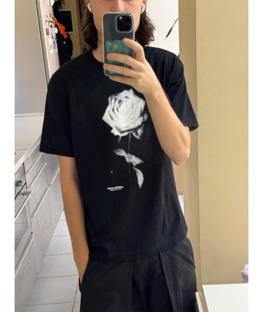 UNDERCOVER Черная хлопковая футболка, фото 4