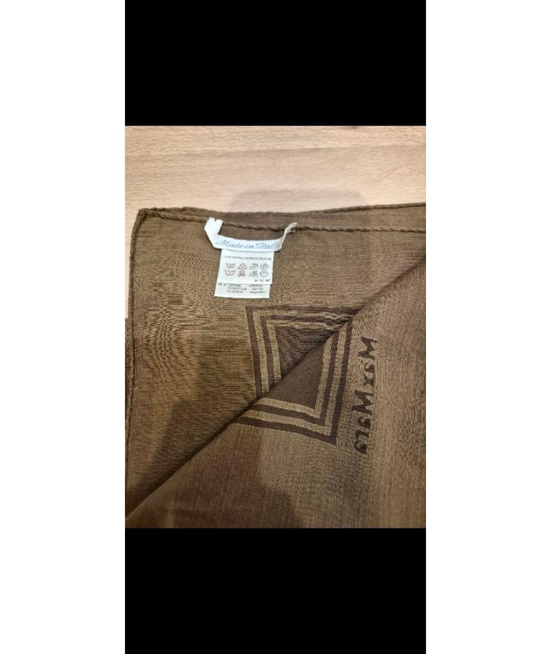 'S MAX MARA Коричневый шелковый платок, фото 3