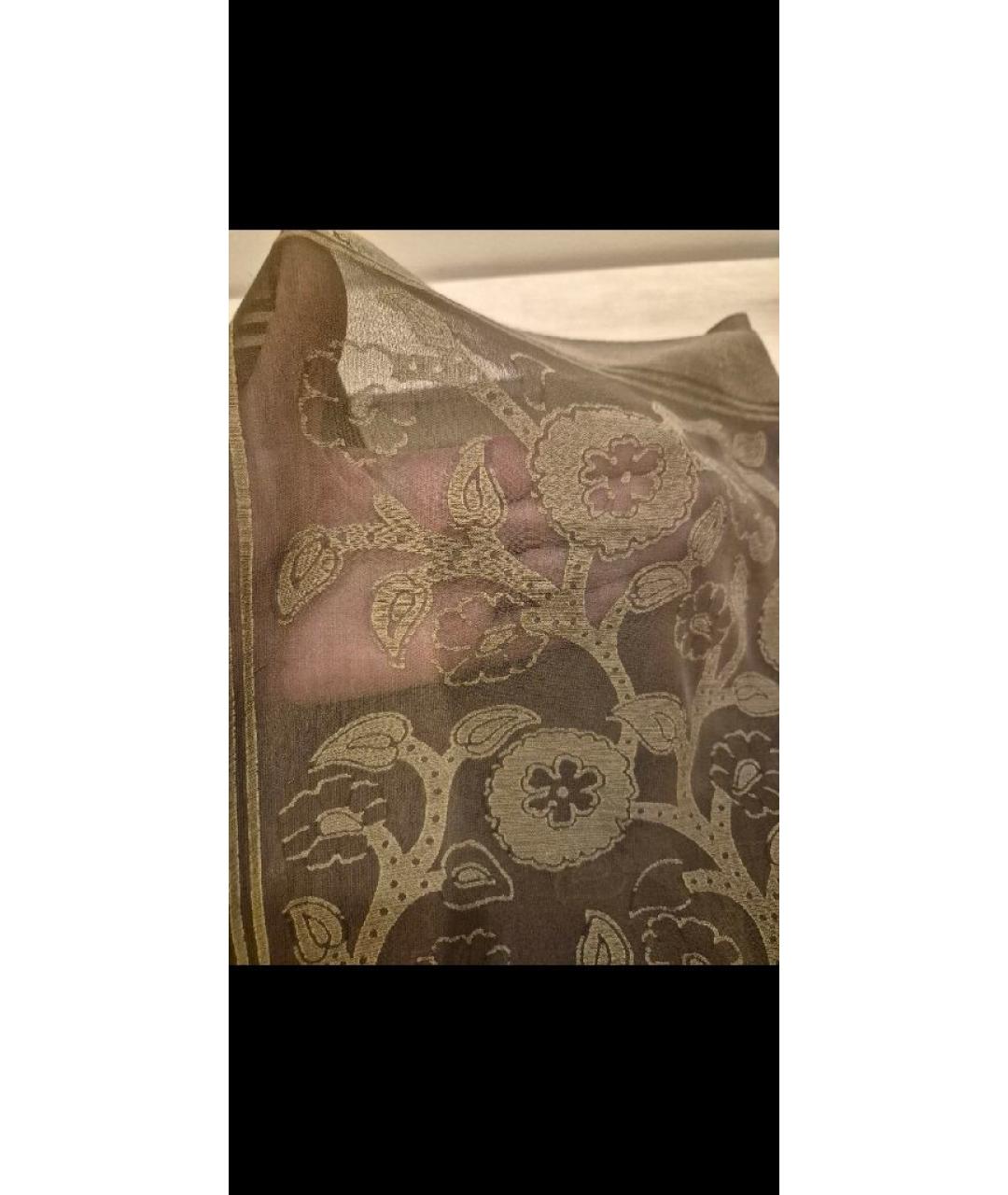 'S MAX MARA Коричневый шелковый платок, фото 8