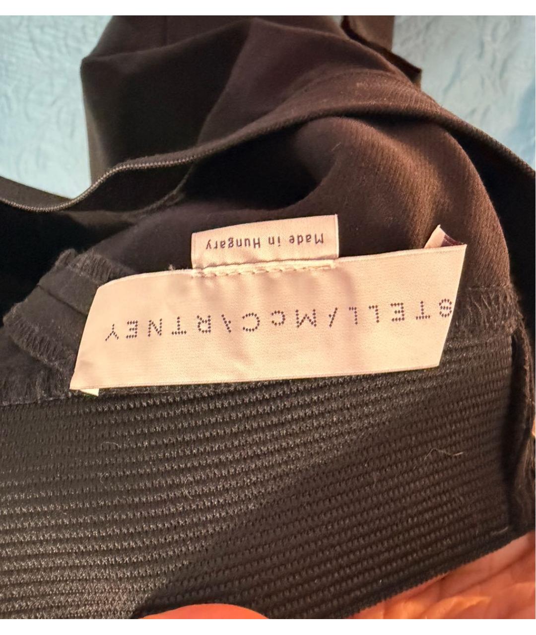 STELLA MCCARTNEY Черные хлопко-эластановые леггинсы и велосипедки, фото 4