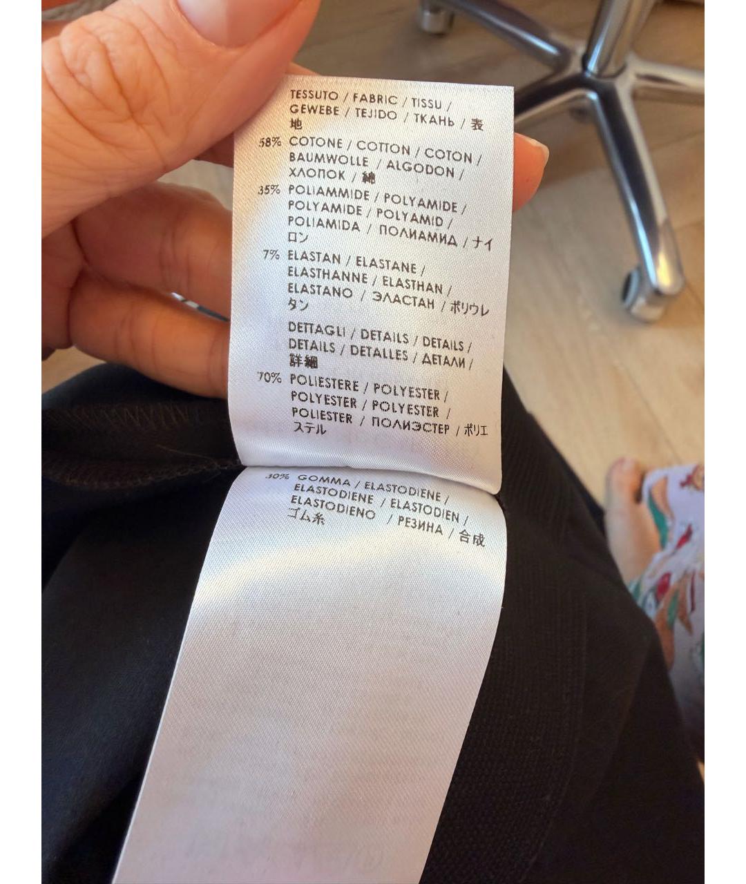 STELLA MCCARTNEY Черные хлопко-эластановые леггинсы и велосипедки, фото 5