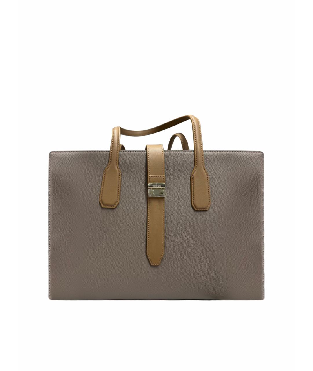 FURLA Бежевая кожаная сумка тоут, фото 6