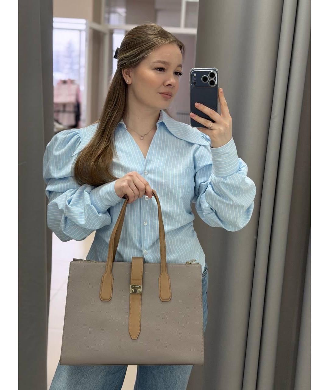 FURLA Бежевая кожаная сумка тоут, фото 5