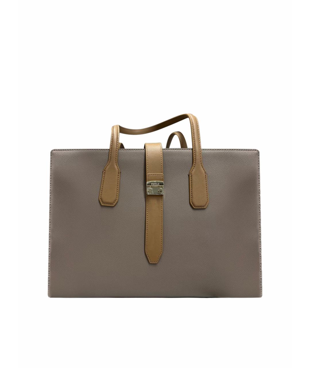 FURLA Бежевая кожаная сумка тоут, фото 7