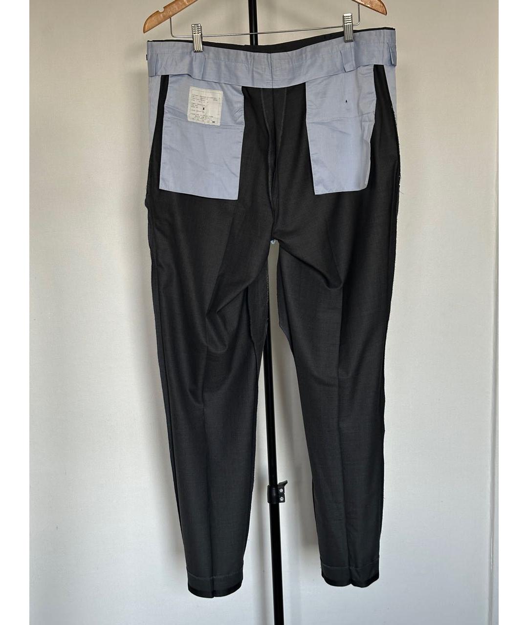 STEFANO RICCI Антрацитовые шерстяные классические брюки, фото 4