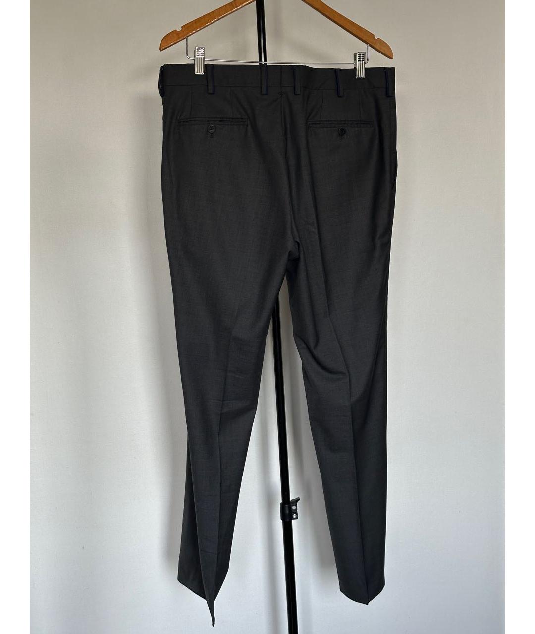 STEFANO RICCI Антрацитовые шерстяные классические брюки, фото 2