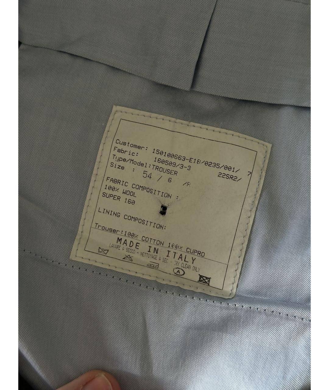 STEFANO RICCI Антрацитовые шерстяные классические брюки, фото 7