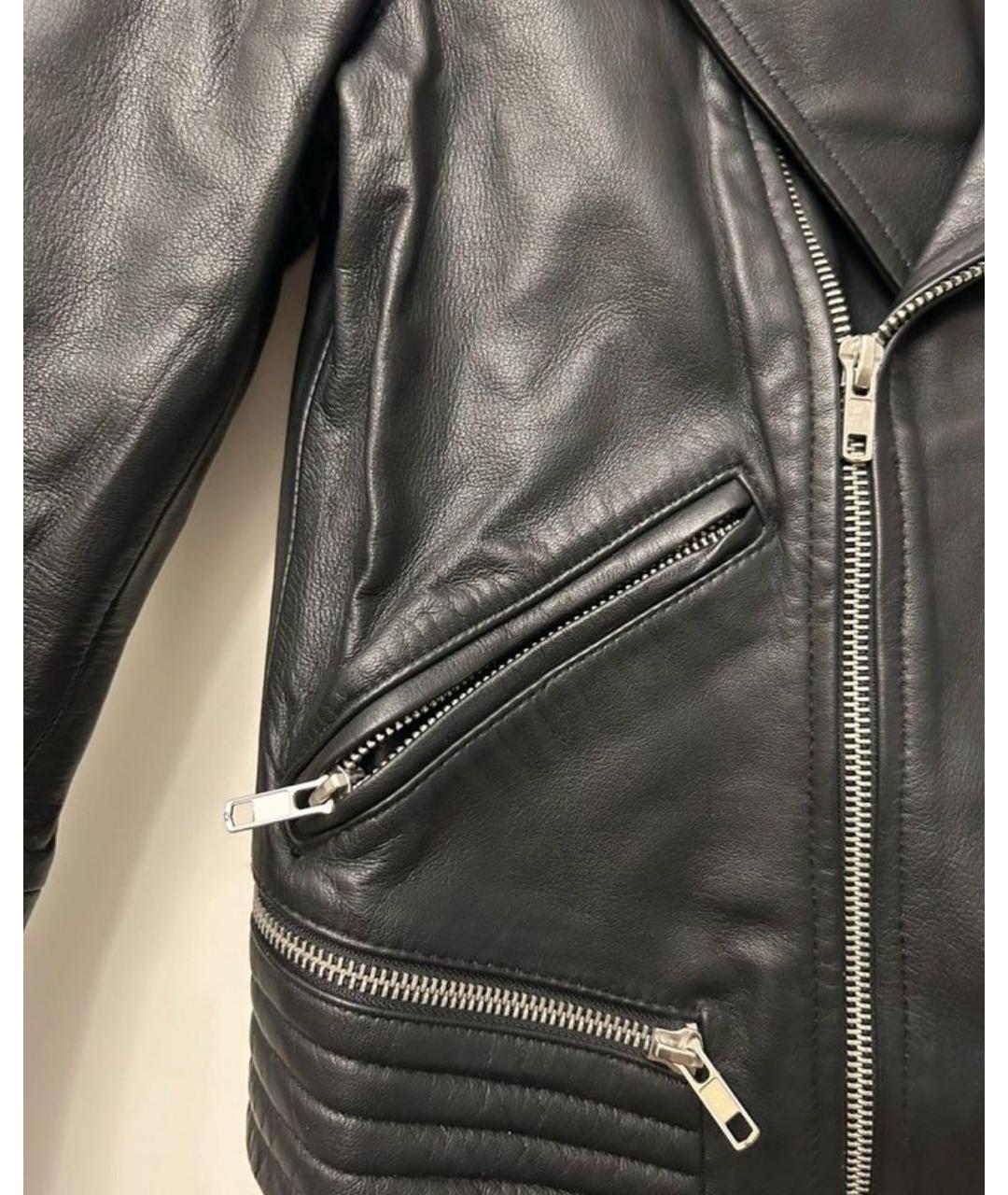 MAJE Черная кожаная куртка, фото 4