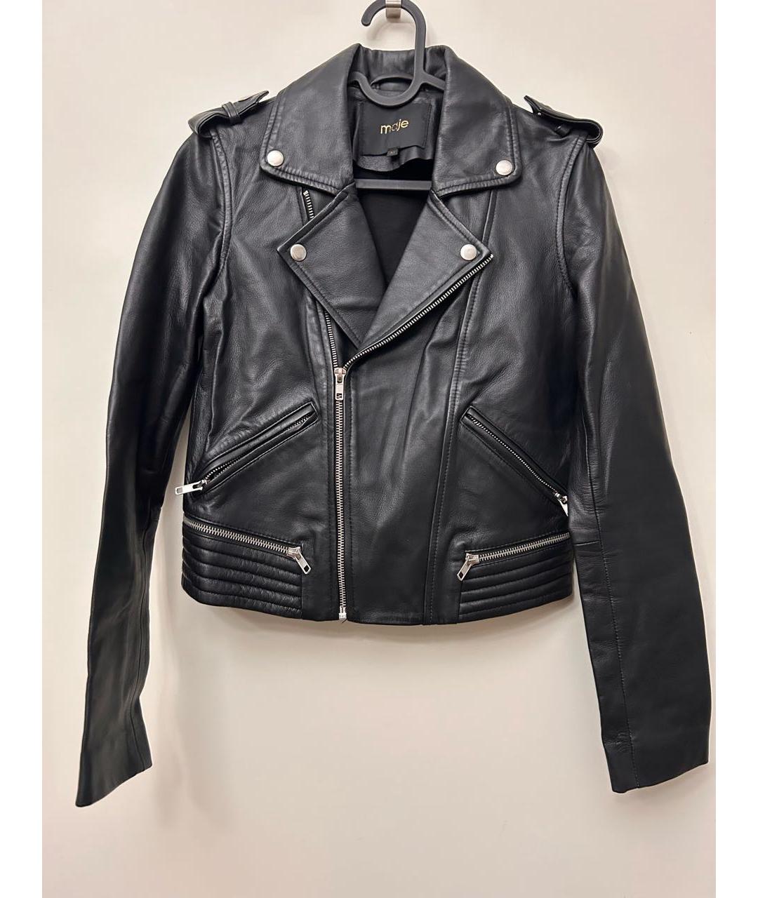 MAJE Черная кожаная куртка, фото 7