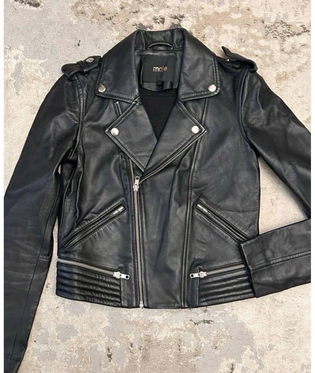 MAJE Черная кожаная куртка, фото 6