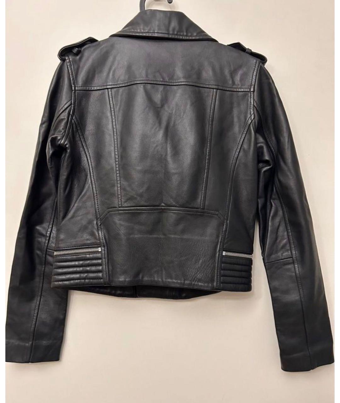 MAJE Черная кожаная куртка, фото 2